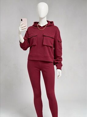 Women's Burgundy Hoodie & Legging Set